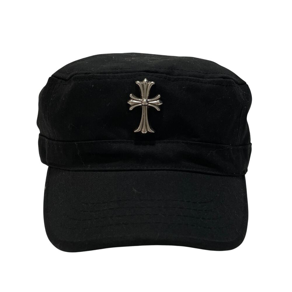 Chrome Hearts Black Cap with Metallic Cross